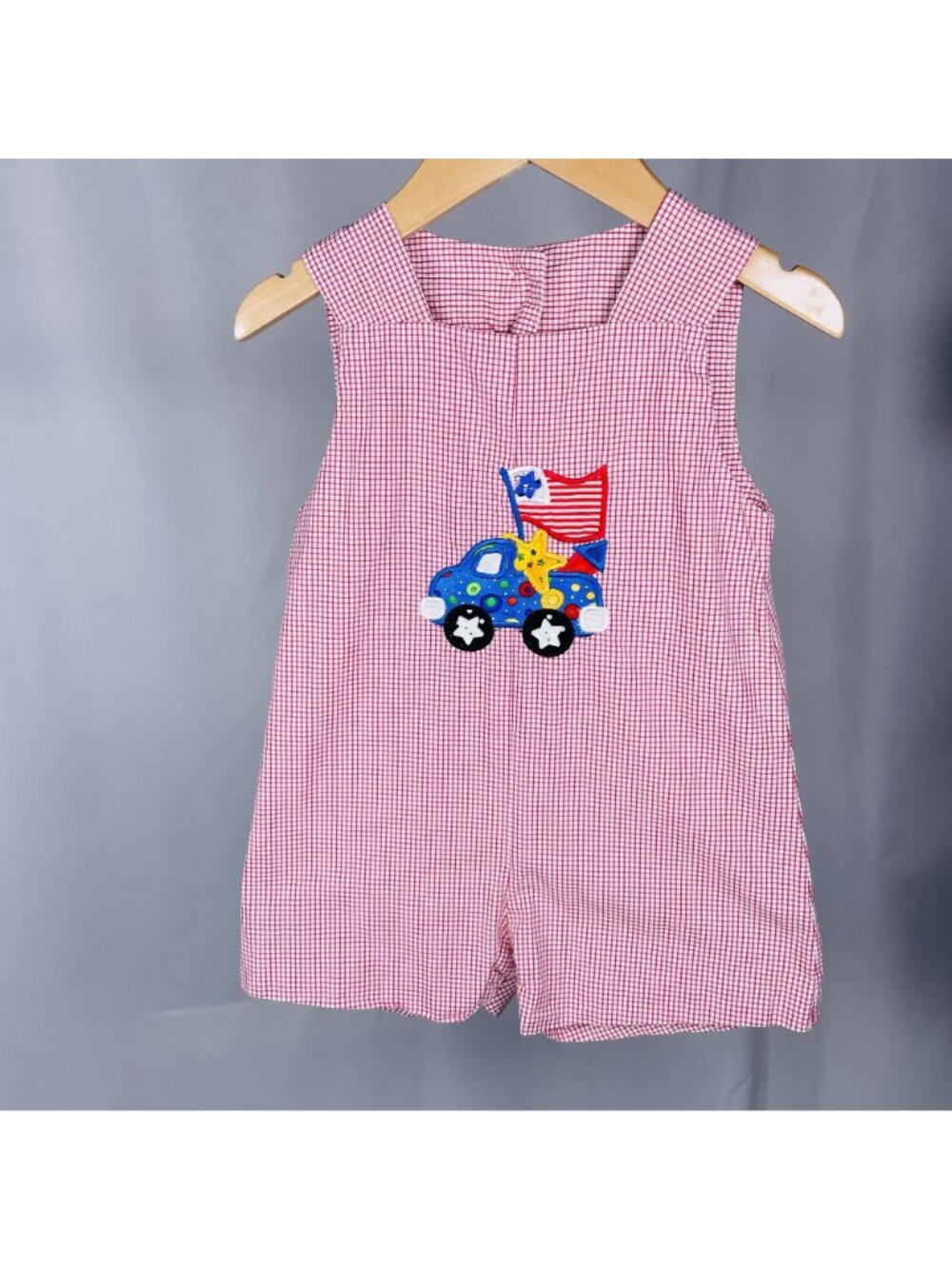 Lullaby Set Toddler Boys 4th of July USA America Truck Shortalls Romper 2T - Picture 7 of 7